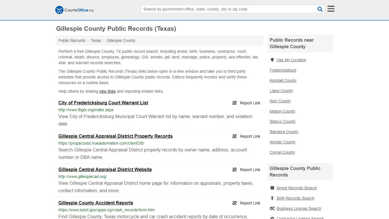 Public Records - Gillespie County, TX (Business, Criminal, GIS ...